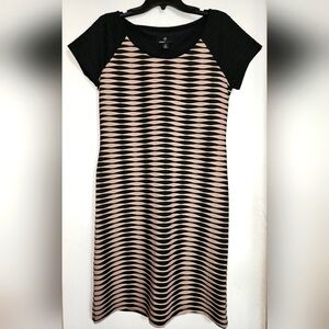 Ronnie Nicole Black and tan short sleeve dress. Women Size 10